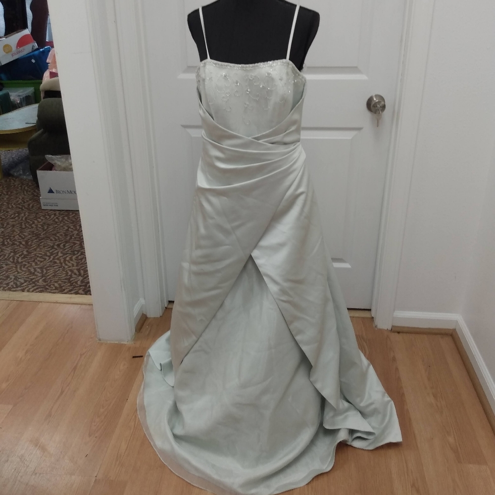 David's bridal gown size 10 light teal